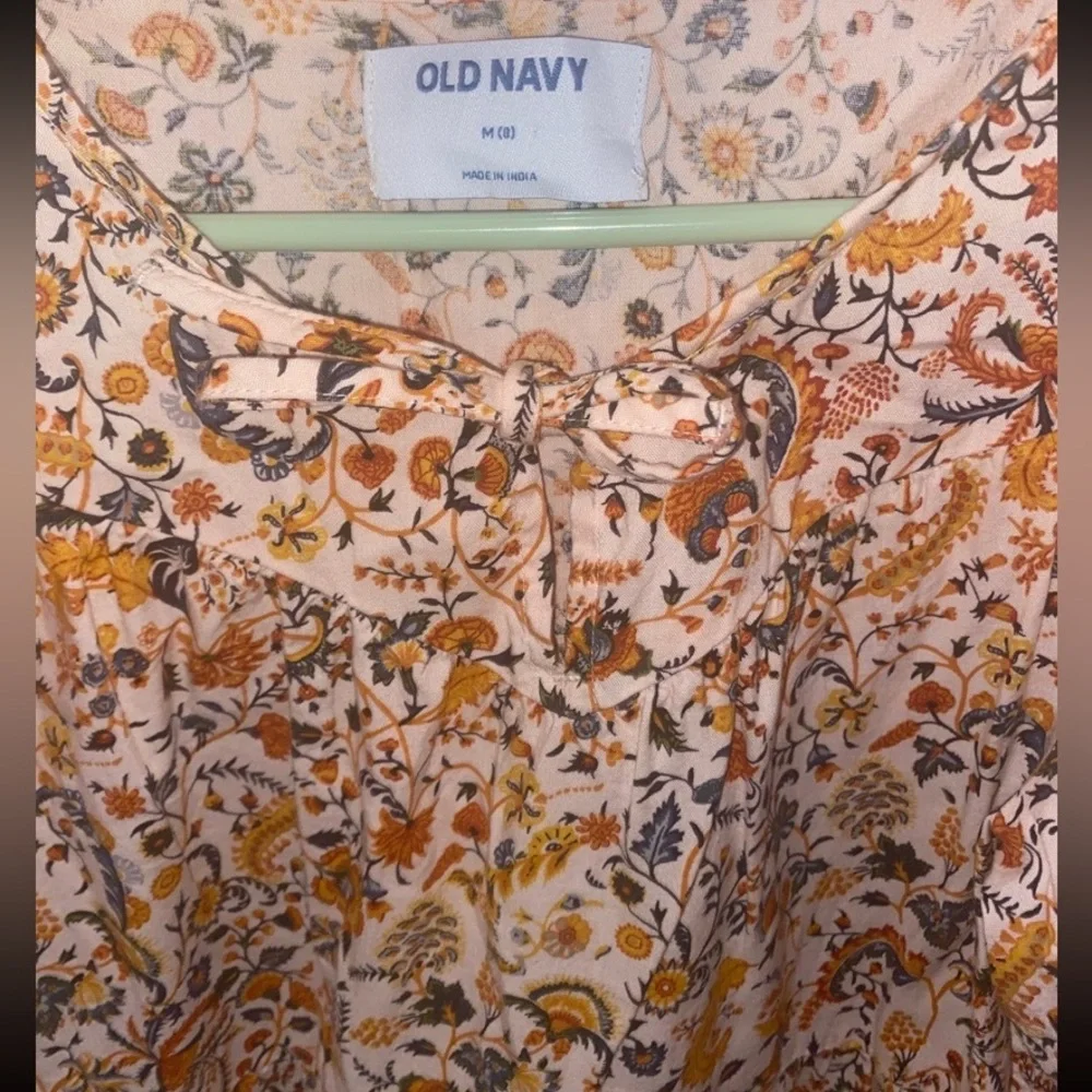 Old Navy Girls Floral Puff Sleeve Dress Size 8 Medium
